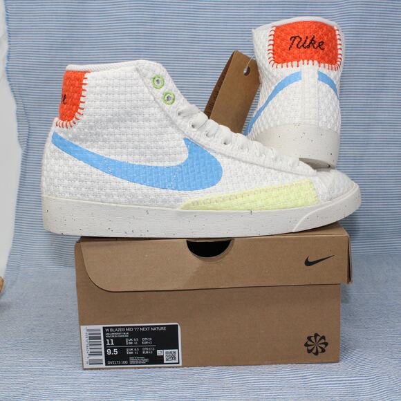 W11/M9.5 Nike Blazer Mid 77 HEMP Next Nature Citron Tint Sail DV2173-100 - Picture 1 of 16